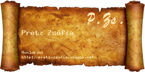 Pretz Zsófia névjegykártya